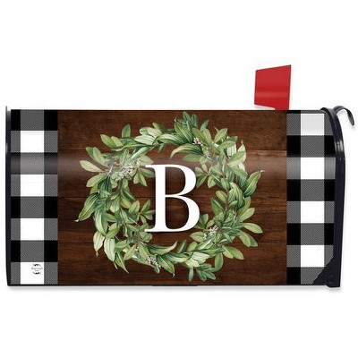 Wreath Monogram Letter B Mailbox Cover Everyday Standard Briarwood Lane