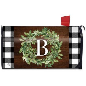 Wreath Monogram Letter B Mailbox Cover Everyday Standard Briarwood Lane - 1 of 3