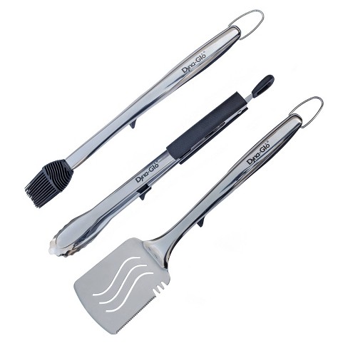Outset 3-Piece Rosewood Stainless Steel BBQ Tool Set
