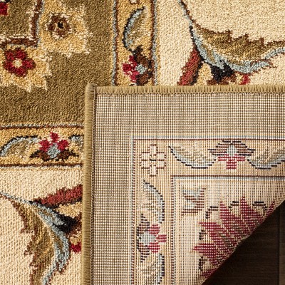 Lyndhurst Green and Ivory Synthetic Safavid Style Rug, 6'7" Square
