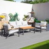 Moda Furnishings 5-person Outdoor Patio Aluminum Conversation Set With Gray Cushions - 2 of 4
