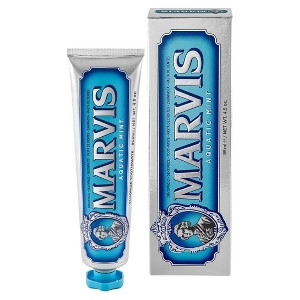Marvis Toothpaste  - Aquatic Mint (4.5 oz FULL SIZE) Sensational Flavoured Tooth Paste Helps Remove Plaque & Promote Healthy Teeth Gums - 1 of 4