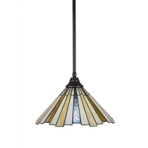 Toltec Lighting Any 1 - Light Pendant in  Dark Granite with 16" Sequoia Art Glass Shade - 1 of 1