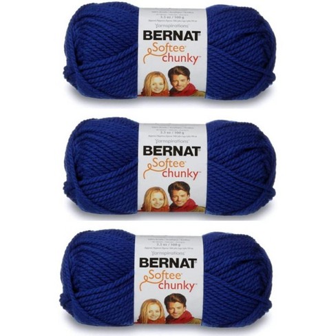 pack Of 3) Bernat Softee Chunky Yarn-royal Blue : Target