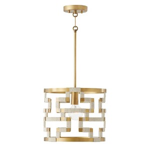 Capital Lighting Hala 1 - Light Pendant in  Bleached Natural Jute/Patinaed Brass - 1 of 4