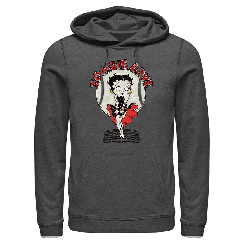 Men's Betty Boop Valentine's Day Zombie Love Dress Pull Over Hoodie, 1 of 5