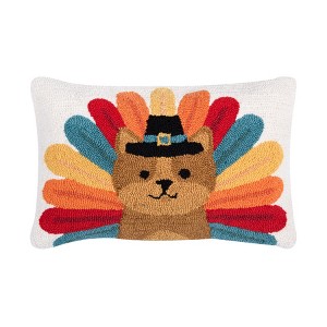 C&F Home Pilgrim Turkey Pets Hooked Pillows - 1 of 3