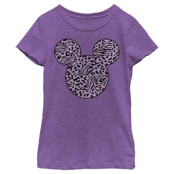 Girl's Disney Mickey Mouse Animal Print Silhouette T-Shirt