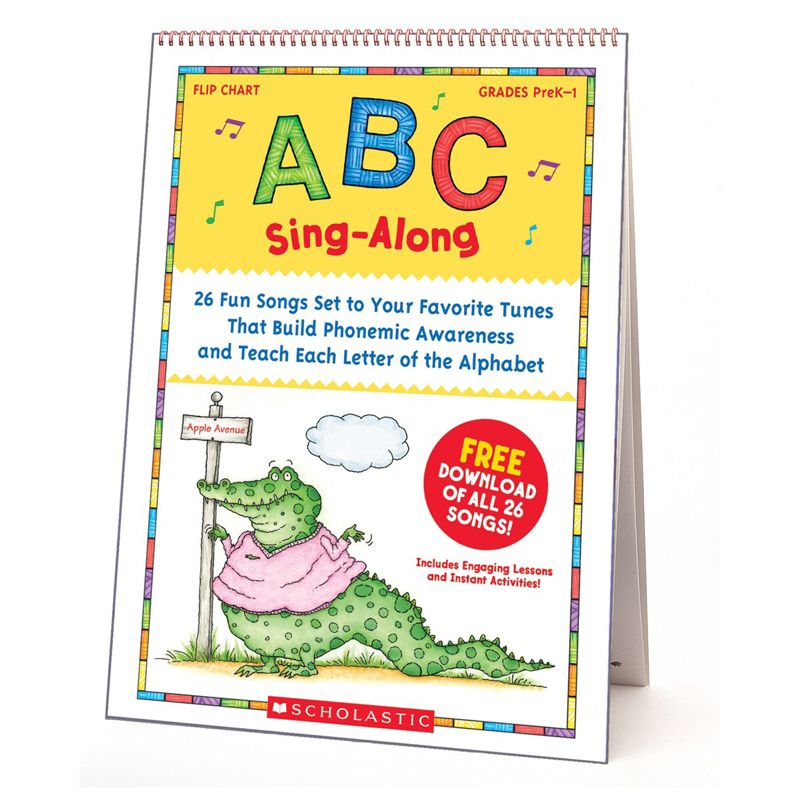 Scholastic ABC Sing-Along Flip Chart: 26 Fun Songs Set to Your Favorite Tunes That Build Phonemic Awareness & Teach Each Letter of the Alphabet, 1 of 5
