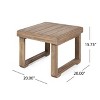 GDFStudio Andrae Rustic Outdoor Acacia Wood Side Table, Brown - 3 of 4