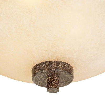 Rustic Bronze 17" Flush Mount Ceiling Light with Cream Scavo Glass Bowl
