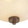 Franklin Iron Works Oak Valley Rustic Farmhouse Flush Mount Ceiling Light Fixture 15" Wide Modern Bronze 3-Light Cream Scavo Glass Bowl for Bedroom - image 3 of 4