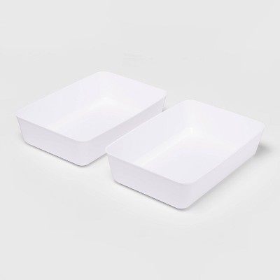 large plastic storage trays