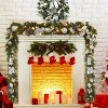 6ft Christmas Garland with LED Lights Battery Operated, Artificial Christmas Holiday Decorations for Front Door Fireplace Mantel Porch - 2 of 4