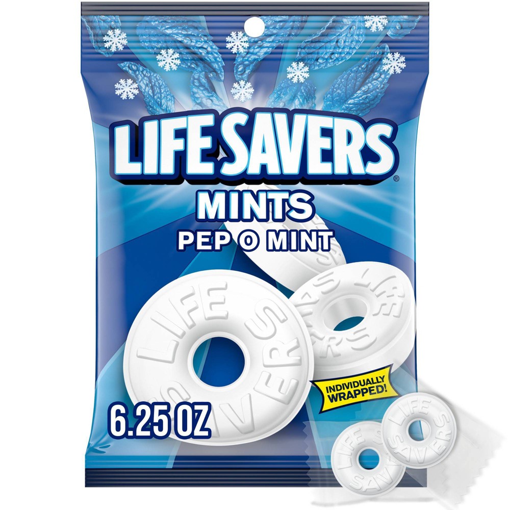 Lifesavers Pep O Mint Hard Candy Bag Peppermint Flavored Mints - 6.25oz