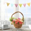10" Artificial Spring Pink Floral Arrangement in Basket - National Tree Company - 2 of 4