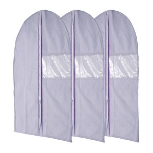 Unique Bargains Dustproof Transparent Window Garment Bag 3 Pcs - 1 of 4