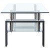 vidaXL Coffee Table Gray and Transparent 37.4 in.x21.7 in.x15.7 in. Tempered Glass - 3 of 4