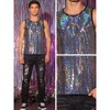 Lars Amadeus Men's Sequin Shiny Nightclub Party Metallic Sleeveless Tank Top - 4 of 4