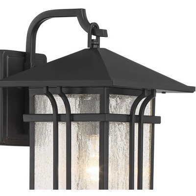 14" Bronze Mission Lantern Outdoor Wall Light Set with Glass Panels