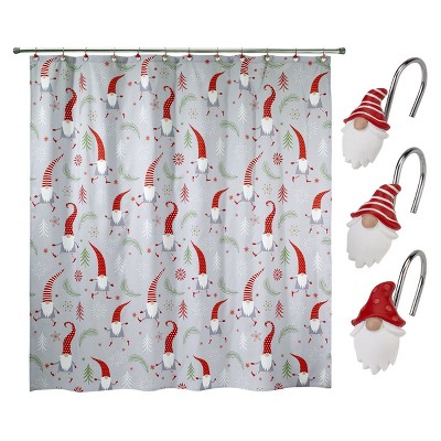 Gnome Walk Shower Curtain & Shower Hook Set
