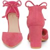 Perphy Women's Ankle Tie Pointed Toe Chunky Heel Pumps Sandals - 2 of 4