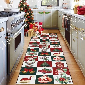 Christmas Rugs for Living Room,Xmas Style Prints Low Pile Bedroom Rug Large Carpet - 1 of 4