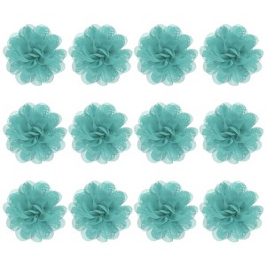 Unique Bargains Mesh Fabric Full Chiffon Flowers for DIY 12 Pcs - 1 of 4