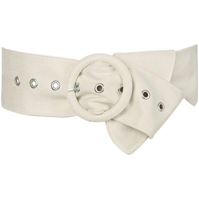 INSPIRE CHIC Women's Wide Vintage Round Buckle Obi Cinch Belts