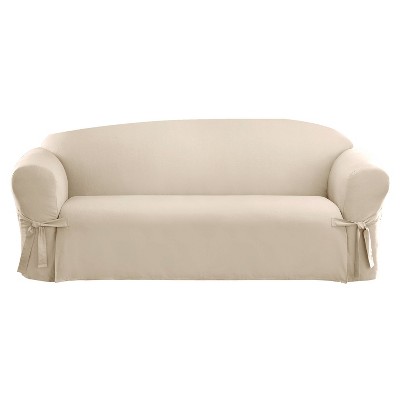 Cream Cotton Duck Sofa Slipcover for Living Room