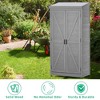 PAGED 68" Outdoor Storage Potting Bench Table with Cabinet and Metal Top, Garden Storage Shed, Wood Tall Shed for Yard and Patio, Gray - 4 of 4