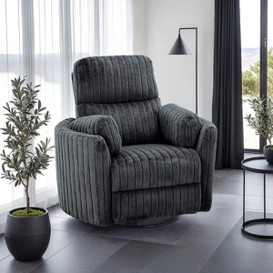 GDFStudio Mateo Modern Velvet Upholstered 360° Swivel Recliner - 1 of 4