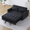 54.3'' Fabric 2-Seater Sofa Bed with 2 Pillows, Solid Wood Frame and High-Density Sponge Cushioning - 3 of 4