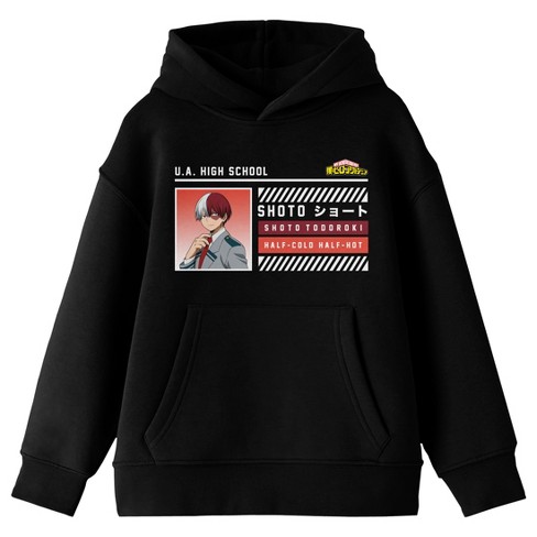 My Hero Academia Shoto Todoroki UA School ID Boy s Black Sweatshirt XS