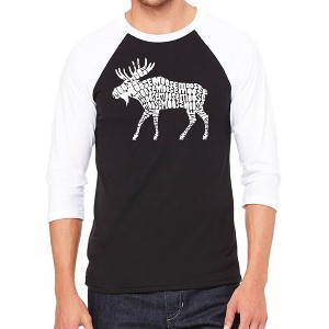 LA Pop Art Men's Raglan Baseball Word Art T-shirt - Moose - 1 of 4