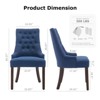 COLAMY Wingback Upholstered Dining Chairs Set of 2, Fabric Side Dining Room Chairs for Home, Blue - 2 of 4