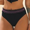 Women's Stylish High-Waisted Bikini Bottoms with Embroidered Waistband - Cupshe - 2 of 4