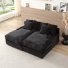 74.8" Modern Corduroy Upholstered Twins Sleeper Sectional Sofas, Sleeper Sofa Bed & Daybed - 3 of 4