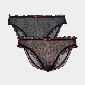 Parade Women's 2pk Silky Mesh Cheeky Underwear - Animal/Eightball - 1 of 4