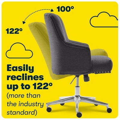 Graphite Fabric Swivel Home Office Chair with Memory Foam