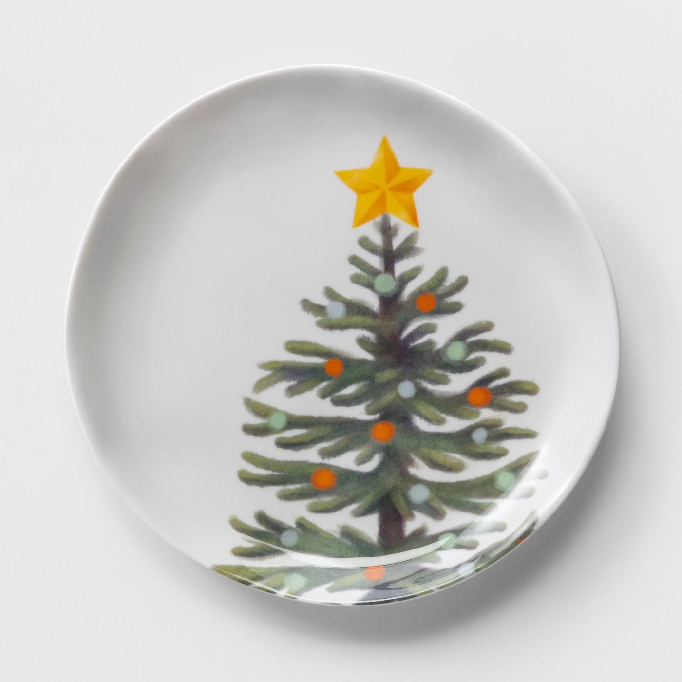 10.5" Plastic Christmas Tree Dinner Plate White/Green - Wondershopâ¢ - image 1 of 1