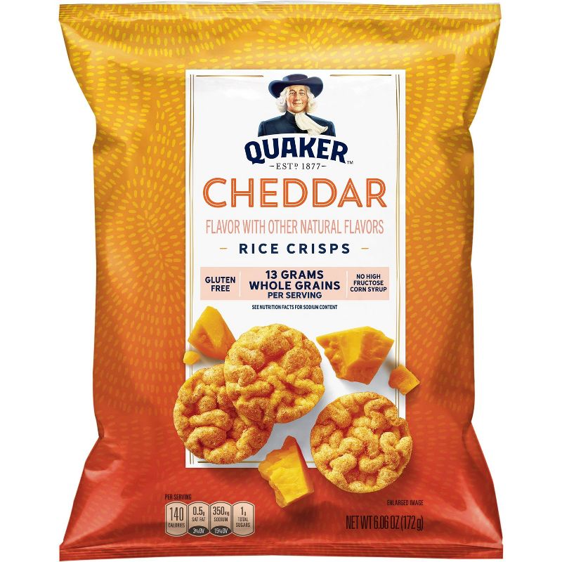 Quaker Popped Cheddar Cheese Rice Crisps - 6.06oz, 1 of 7