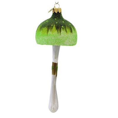 Morawski 8.0 Inch Green Ombre Glittered Mushroom Ornament Fungi Toadstool Cap Stalk Tree Ornaments