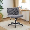Wide Desk Chair, Criss Cross Chair with Rocking Function & Adjustable Height, Comfy Swivel Armless Chair - 4 of 4