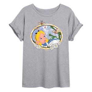 Women's - Alice in Wonderland - Daisies Oversized Graphic T-Shirt - 1 of 4