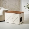 Cat Litter Box Enclosure - Hidden Furniture with Removable Divider - Indoor Cat House,  End Table - 31.5 x 20.9 x 19.7 Inches - 2 of 4