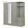 QingMoon Wardrobe Closet with Full-Length Mirror, Wooden Clothing Storage Cabinet, Armoires with Drawer, Shelves and Hanging Rods for Bedroom - 4 of 4