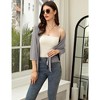 WhizMax Women's Casual 3/4 Sleeve Tie Open Front Cardigans Sheer Draped Ruffles Cardigan - 3 of 4