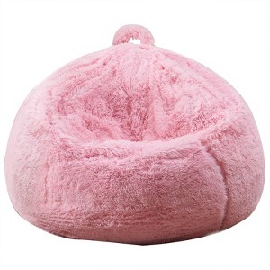 Itopfox Stuffed Animal Bean Bag Cover, Fluffy Plush Washable Chair with Side Pocket & Anti-Slip Bottom for Adults Kids Teens - 1 of 4