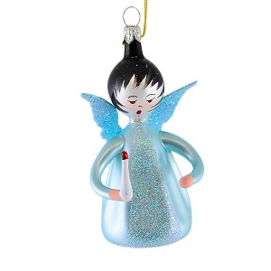 Italian Ornaments 3.5 Inch Angel W/ Candle Ornament Italian Baptism Birth Tree Ornaments - 1 of 3